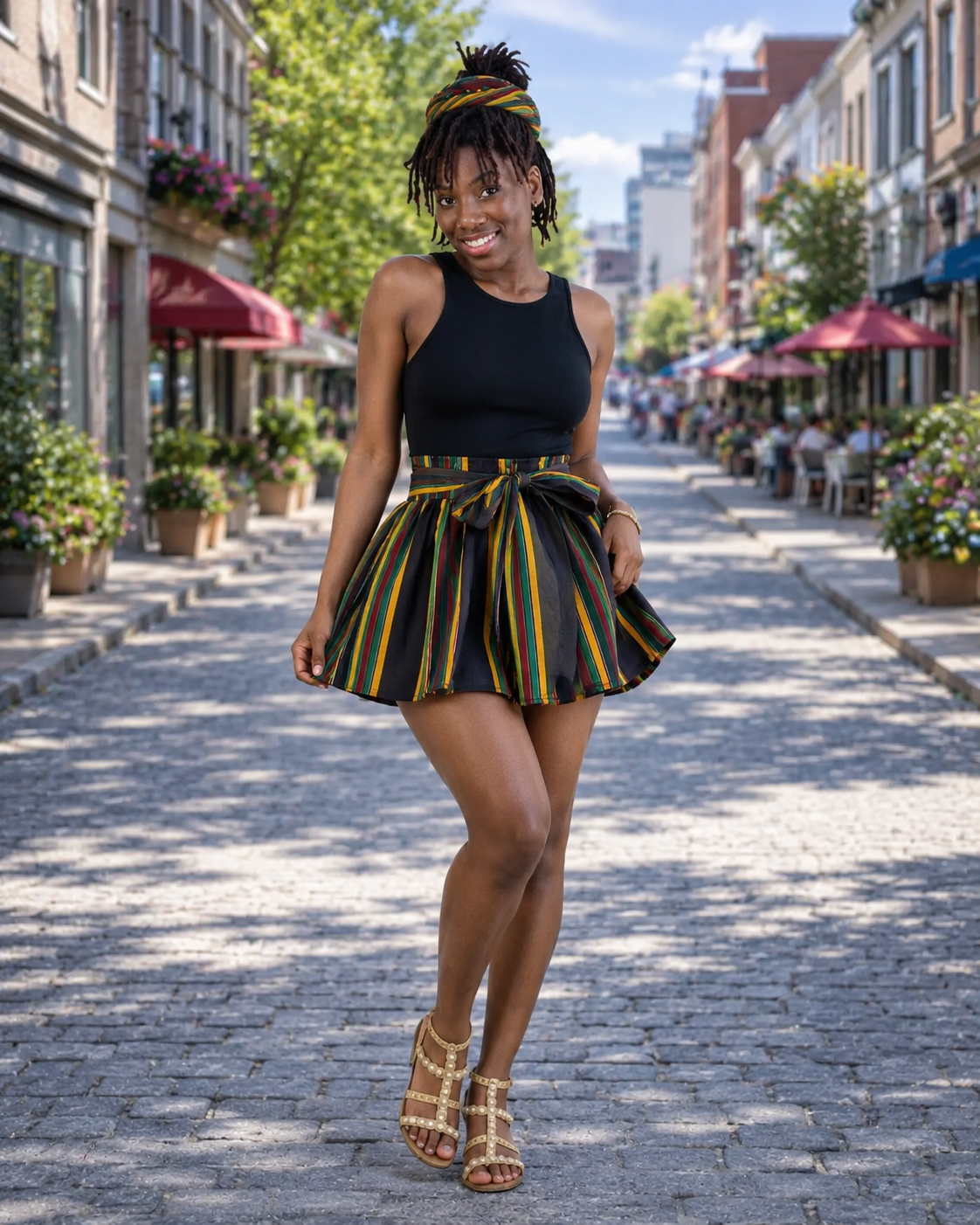 Kente Type 4 Print Micro-Mini Skirt – 100% Cotton | One Size Fits Most