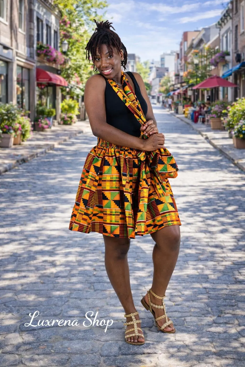 Kente Type 2 Print Micro-Mini Skirt – 100% Cotton | One Size Fits Most