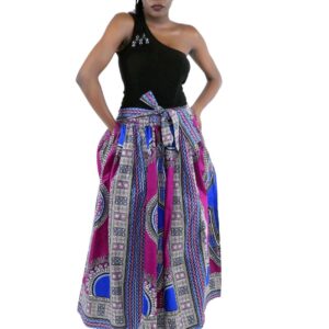 Blue Dashiki Maxi Skirt