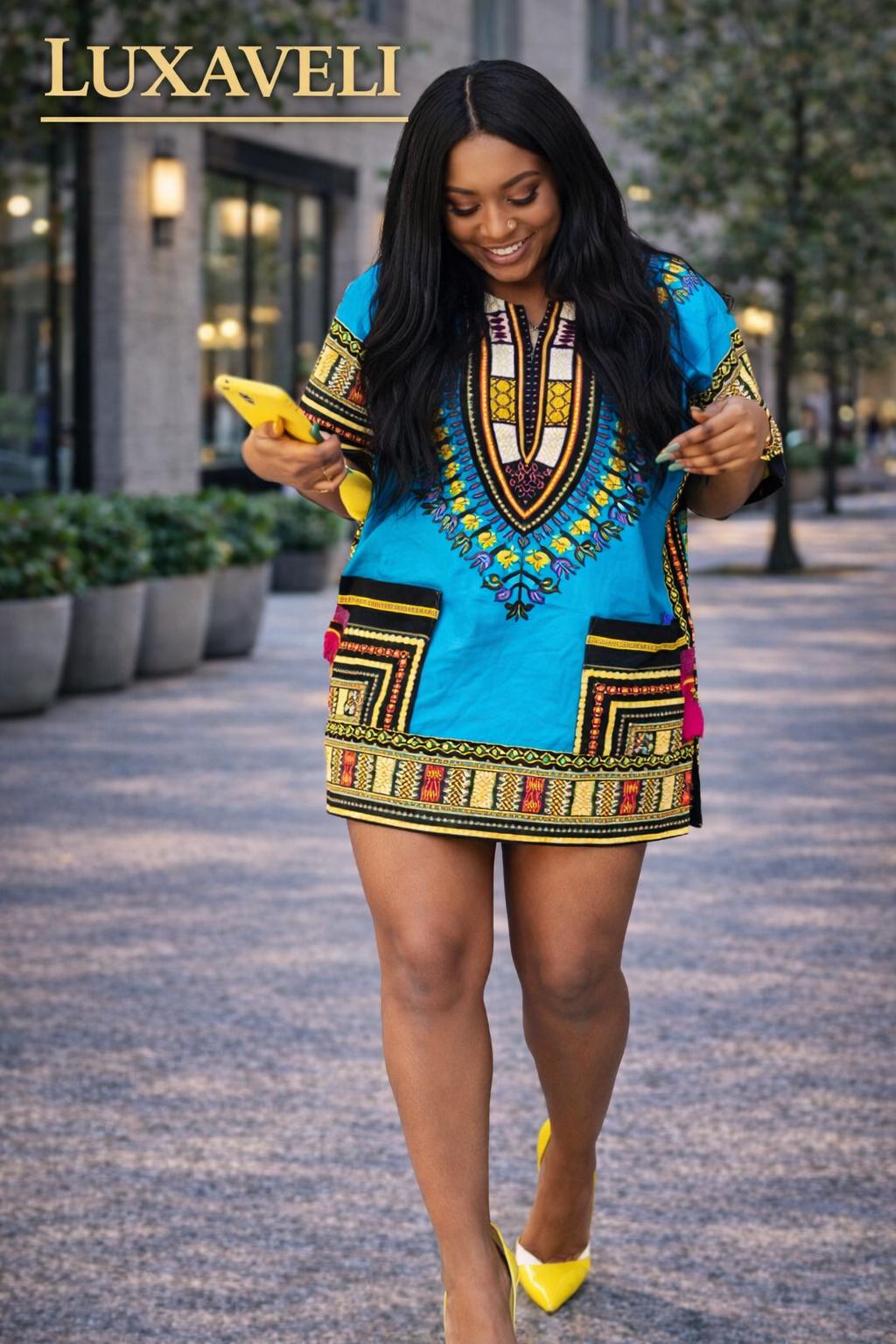 Unisex African Dashiki Shirt: Vibrant Cotton Print, Cultural Style