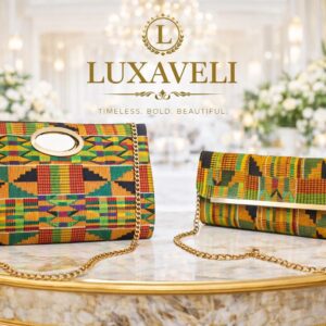 Kente Shoulder African Print Handbag, Small or Large Option, Convertible Clutch Bag, Chain Shoulder Purse, African Fashion Bag