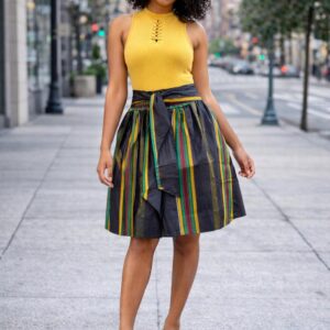 Kente Type 4 Print Mini Skirt – 100% Cotton | One Size Fits Most