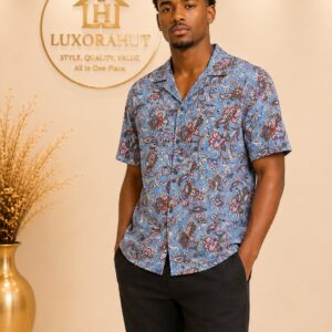 The Blue Paisley Camp Collar Shirt