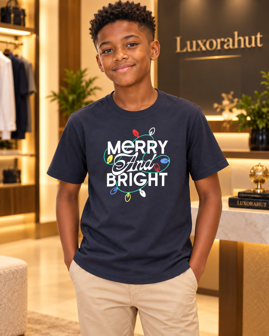 Boys' "Merry and Bright" Holiday Graphic Tee