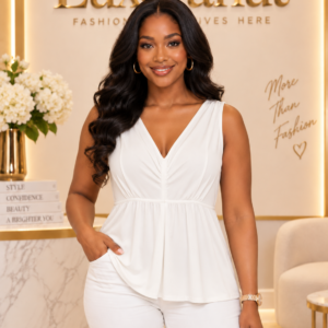 Women's V-Neck Sleeveless Peplum Top