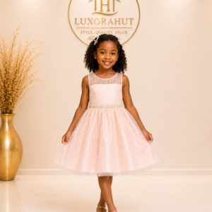 Sparkling Blush Pink Tulle Party Dress