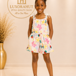 Tropical Summer Tie-Shoulder Romper