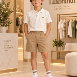 Boys' Short-Sleeve Pique Polo & Elastic Waist Chino Shorts Set